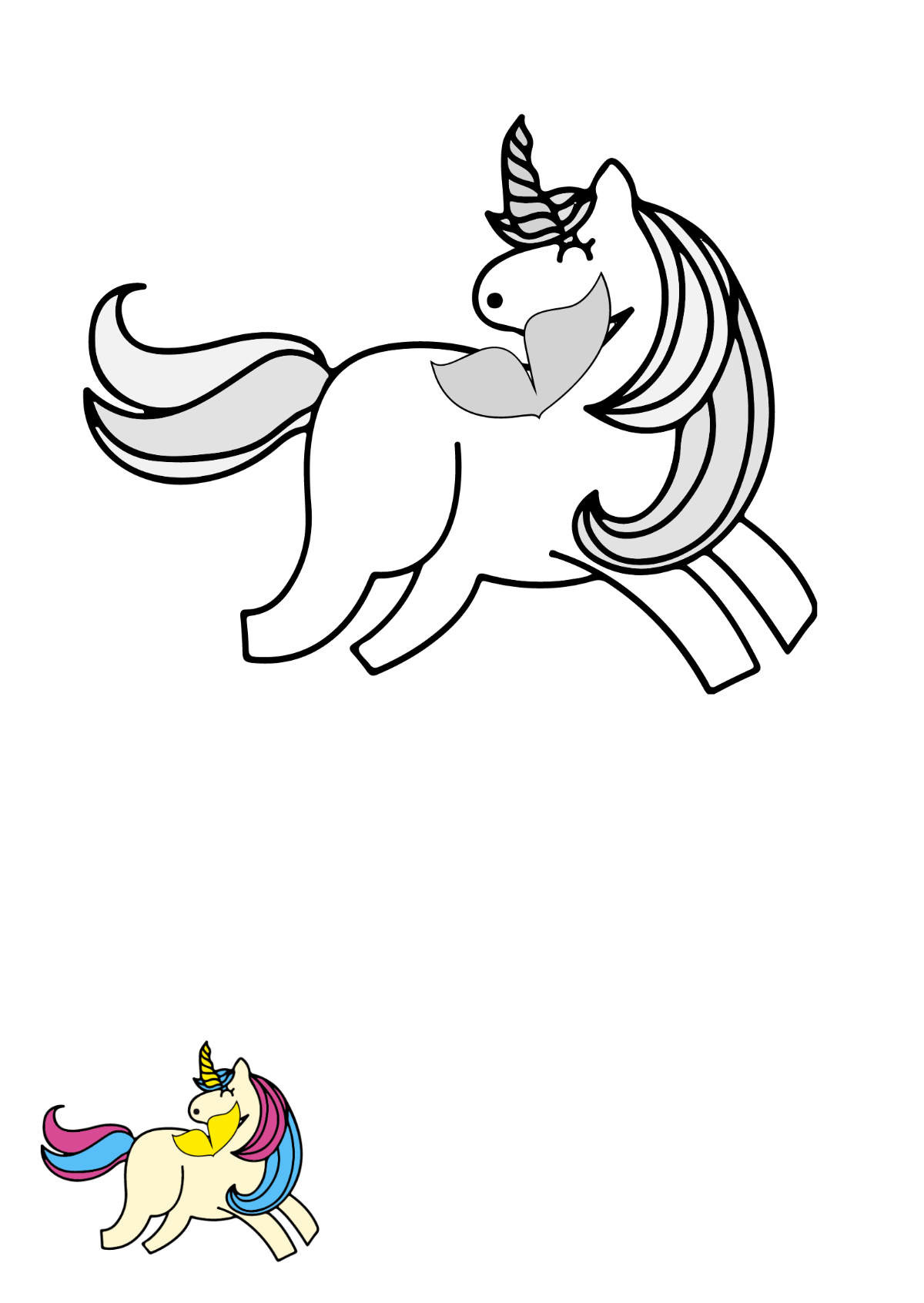 Free unicorn coloring page s examples