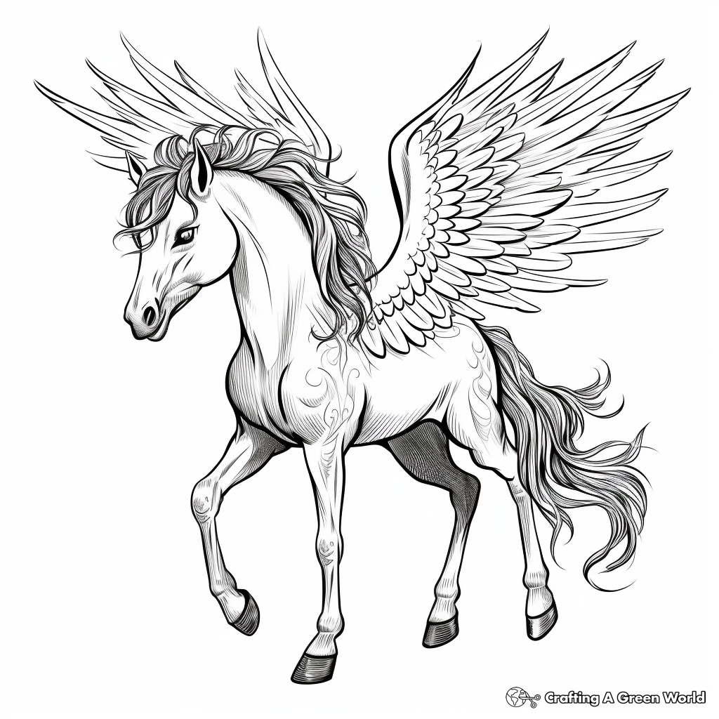 Unicorn horse coloring pages