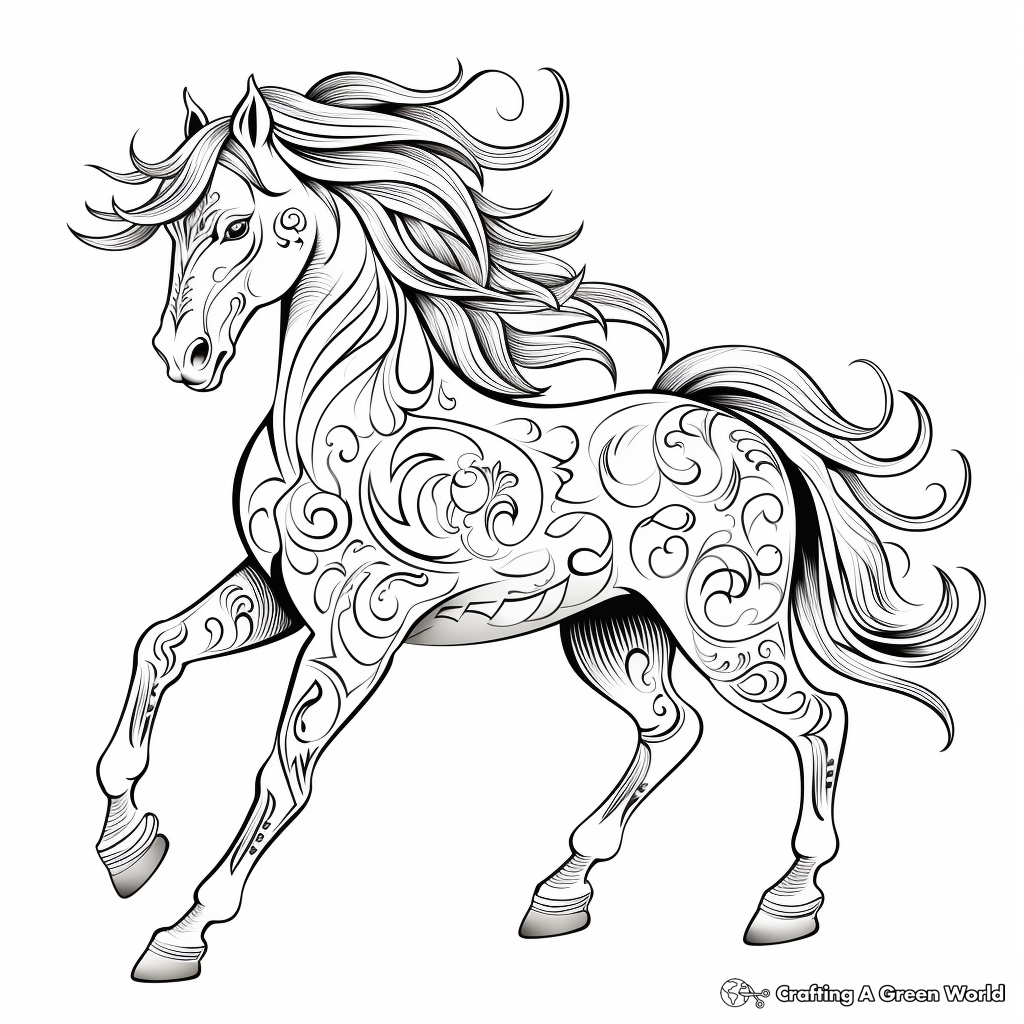 Unicorn horse coloring pages