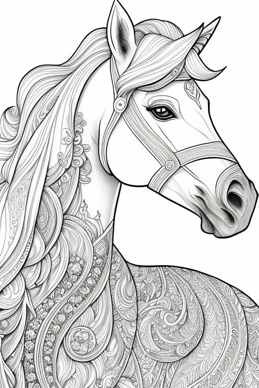 Horse line art