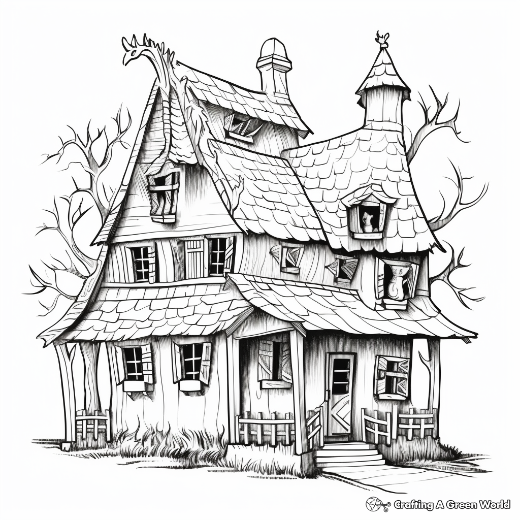 Unicorn house coloring pages