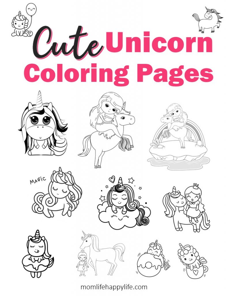 The cutest free unicorn coloring pages online