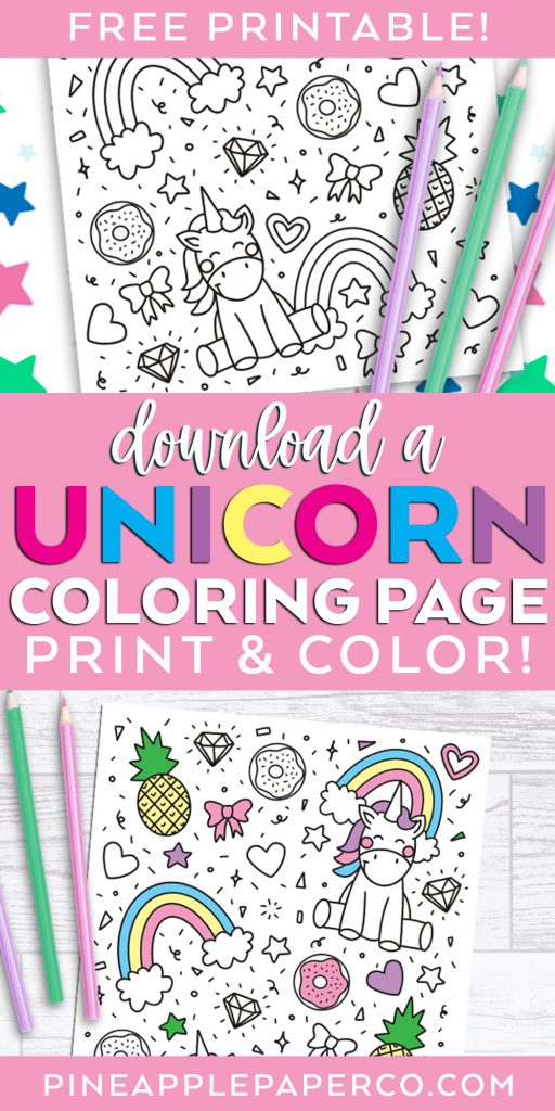 Free unicorn coloring page