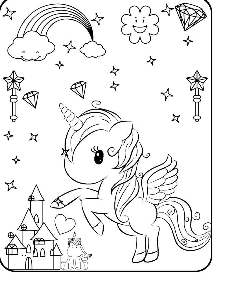 Free unicorn coloring pages pdf