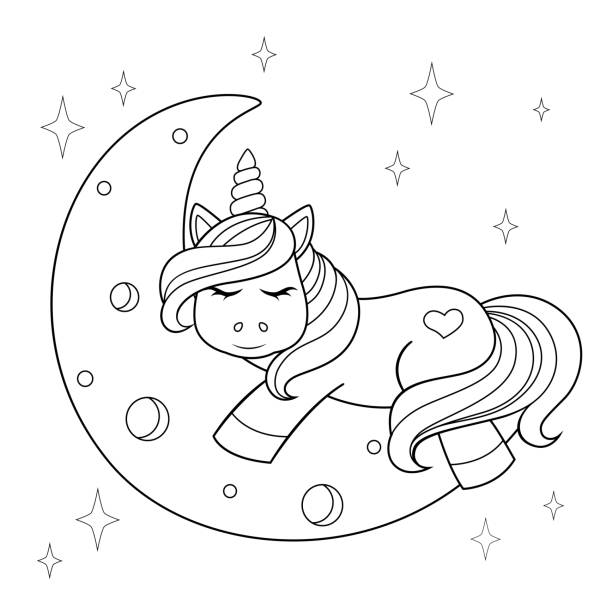 Unicorn coloring pages stock photos pictures royalty