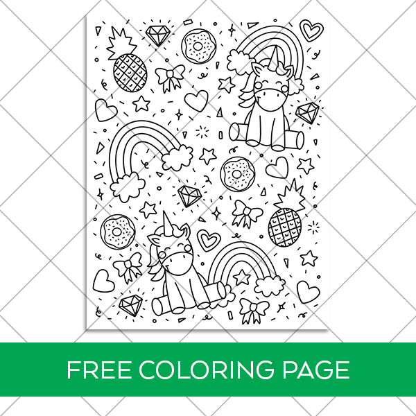 Free unicorn coloring page