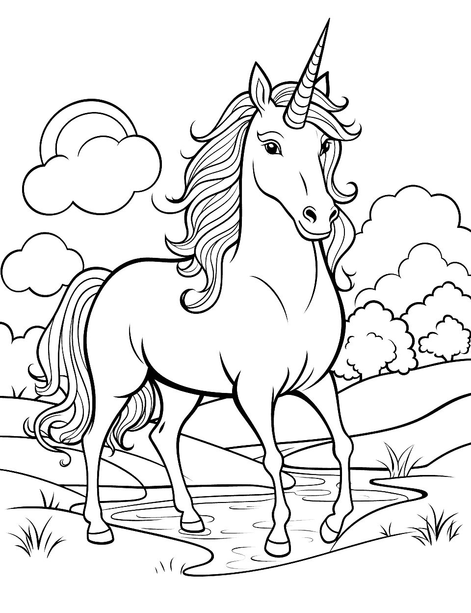 Unicorn coloring pages free printable sheets