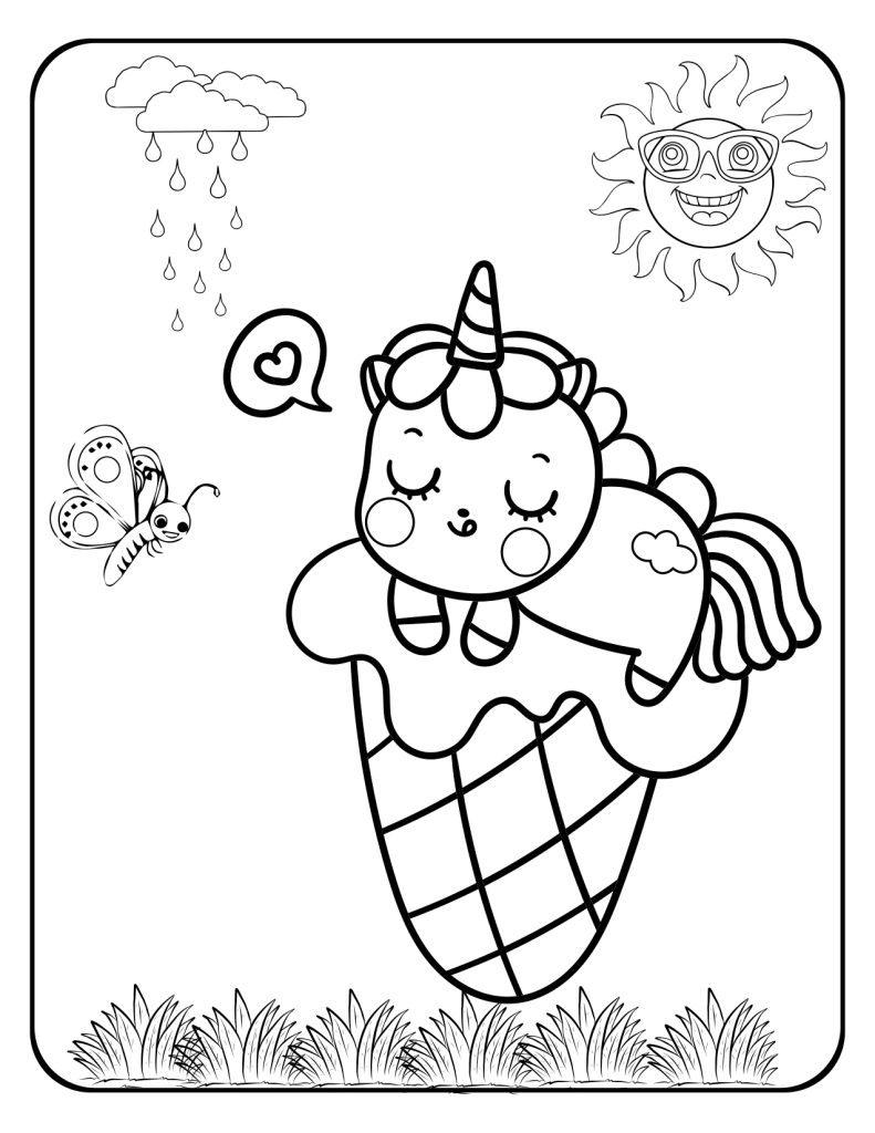 Free unicorn coloring pages pdf