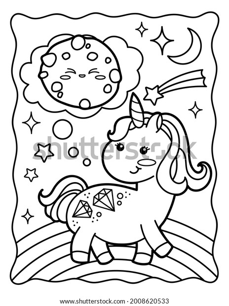 Hakuun kawaii coloring page rainbow unicorn chocolate liittyvã kuvituskuva