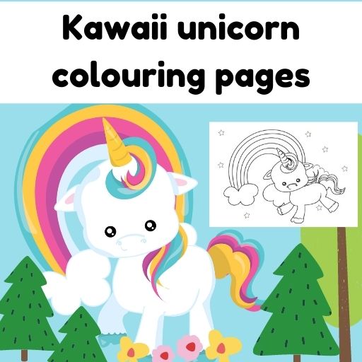 Kawaii unicorn coloring pages free unicorn colouring printable