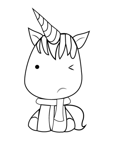 Kawaii unicorn coloring page free printable coloring pages