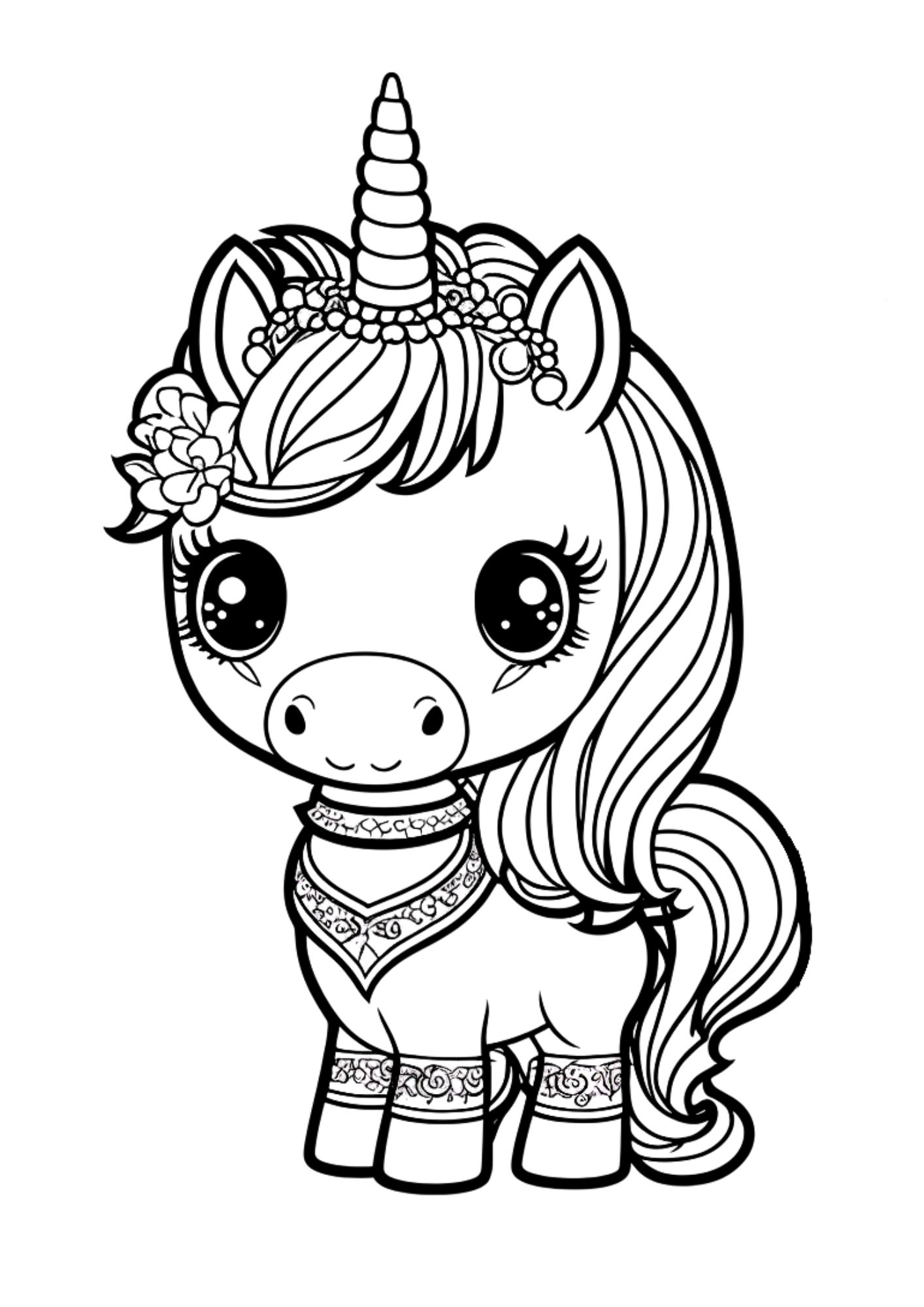 Magical unicorn coloring pages to download and print