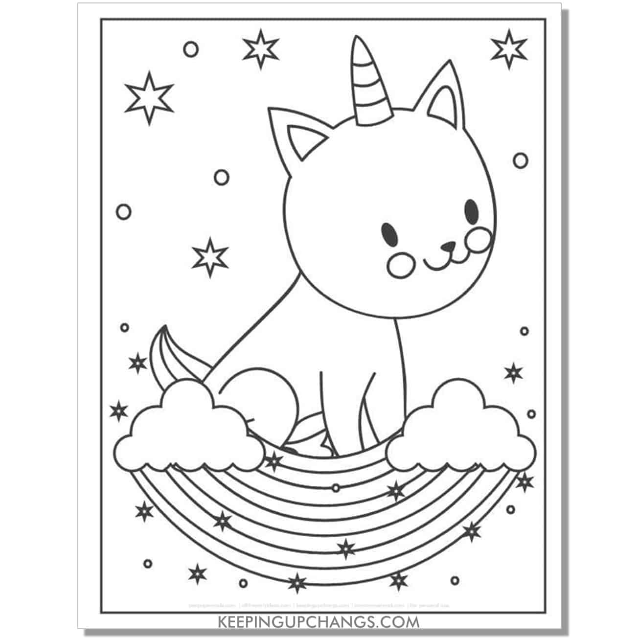 Free cat unicorn coloring pages sheets popular printables