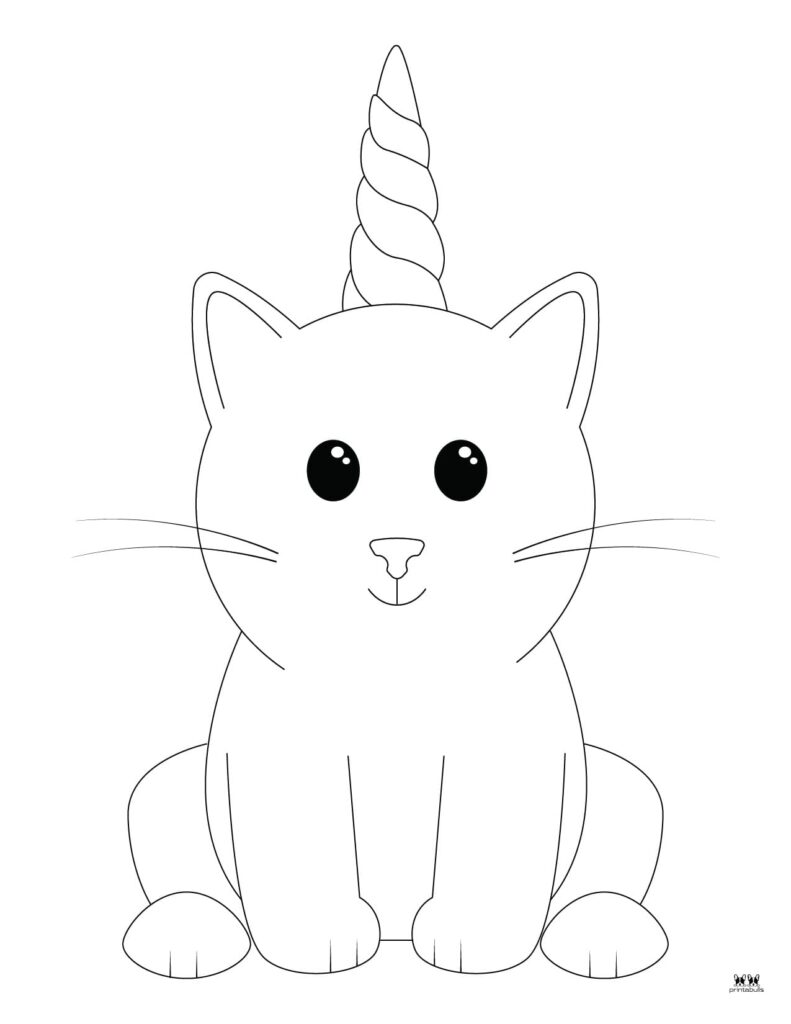 Unicorn cat caticorn coloring pages