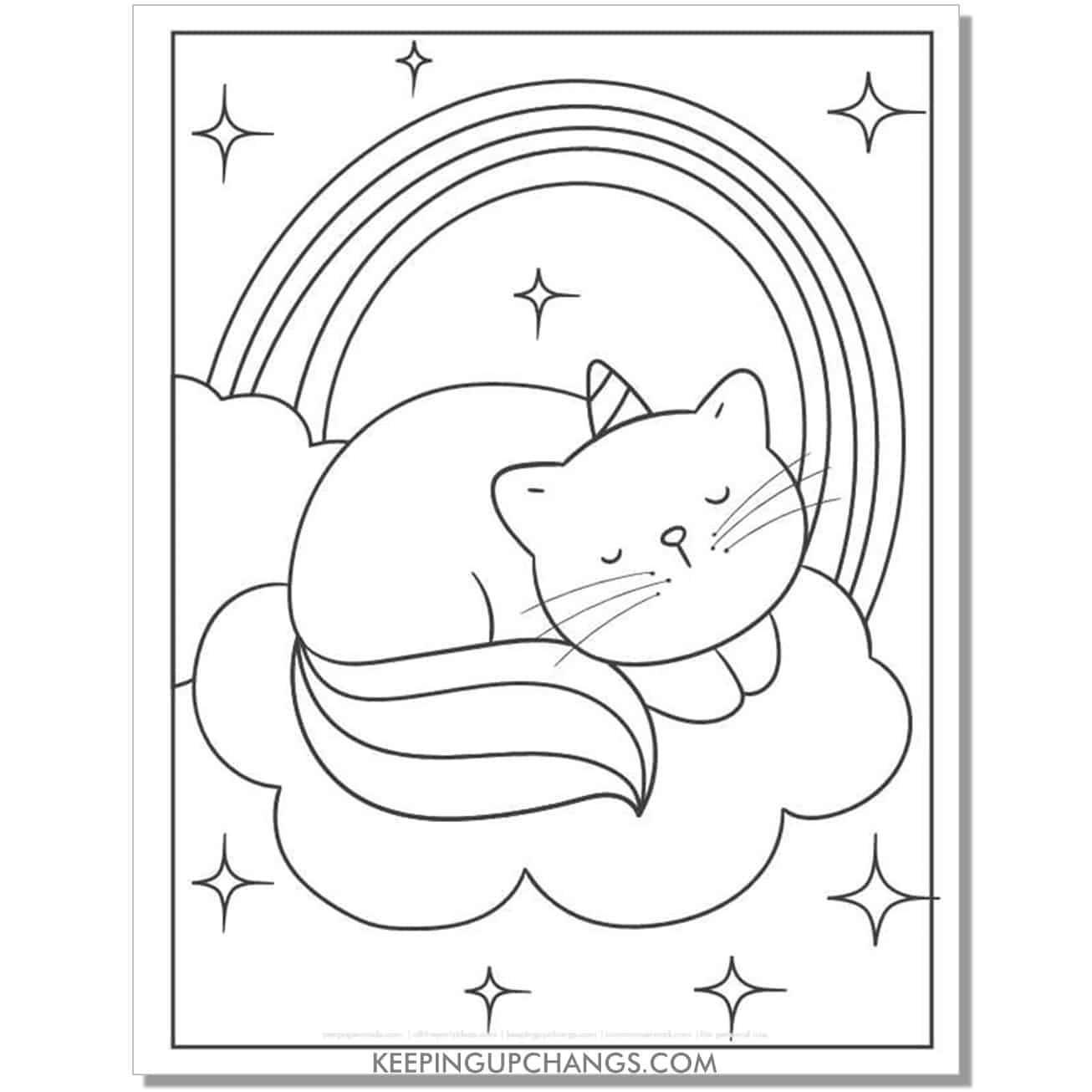 Free cat unicorn coloring pages sheets popular printables