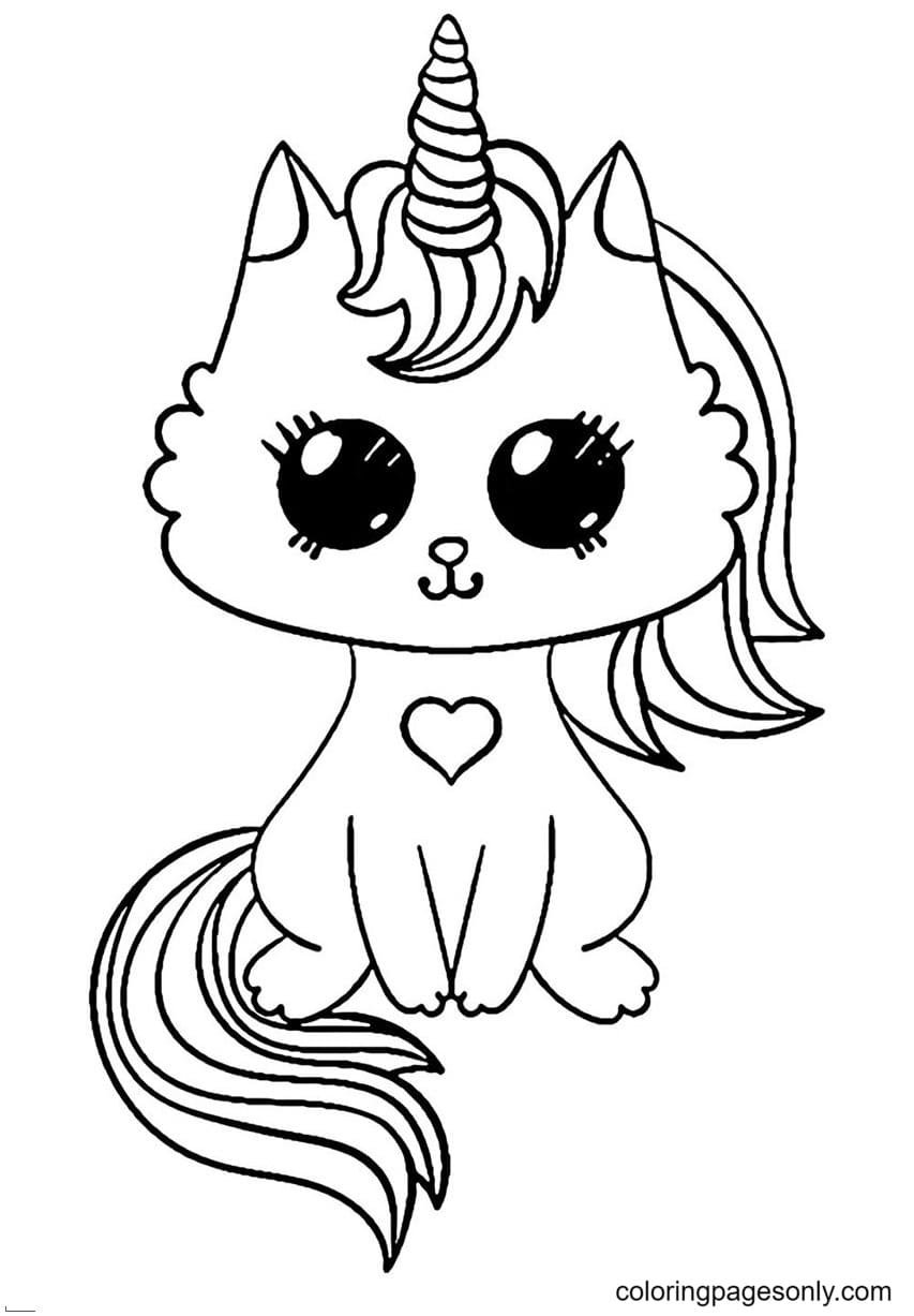 Unicorn cat coloring pages printable for free download