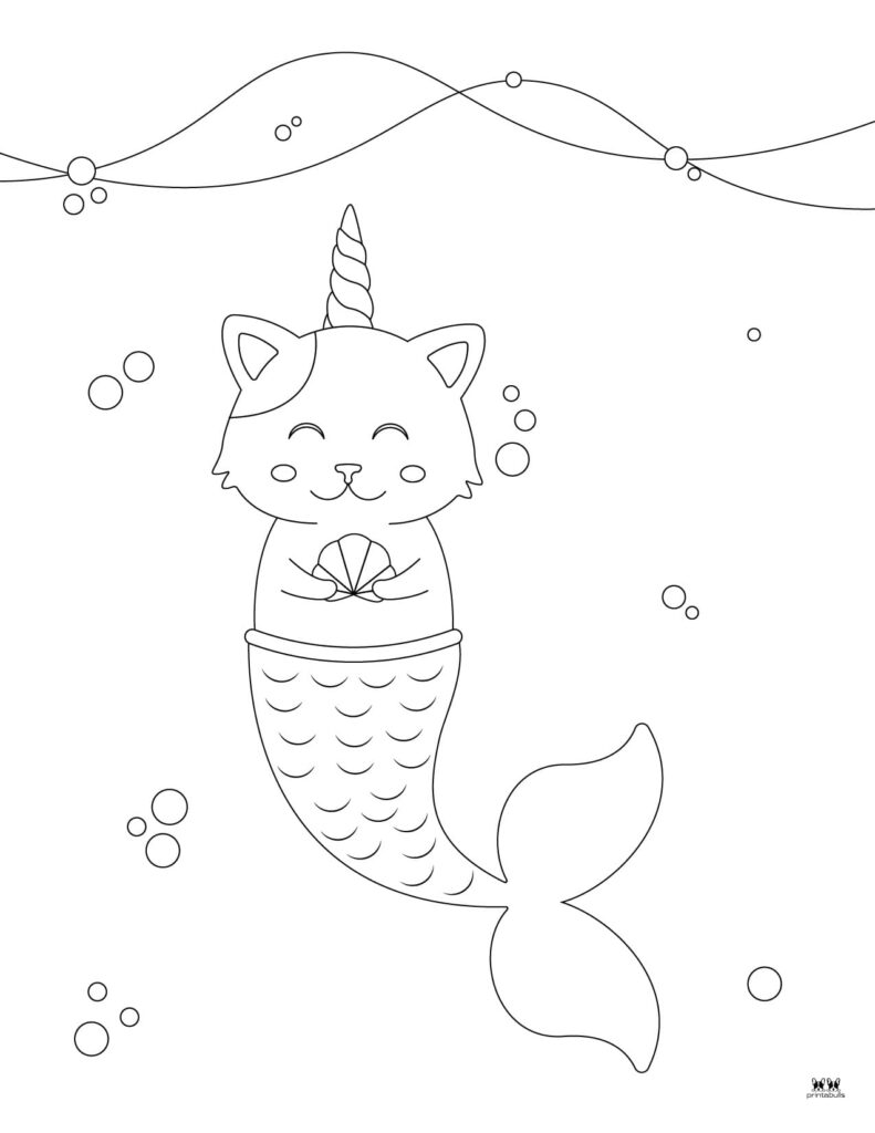 Unicorn cat caticorn coloring pages