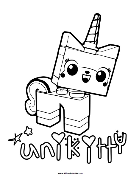 Lego unikitty coloring page â free printable