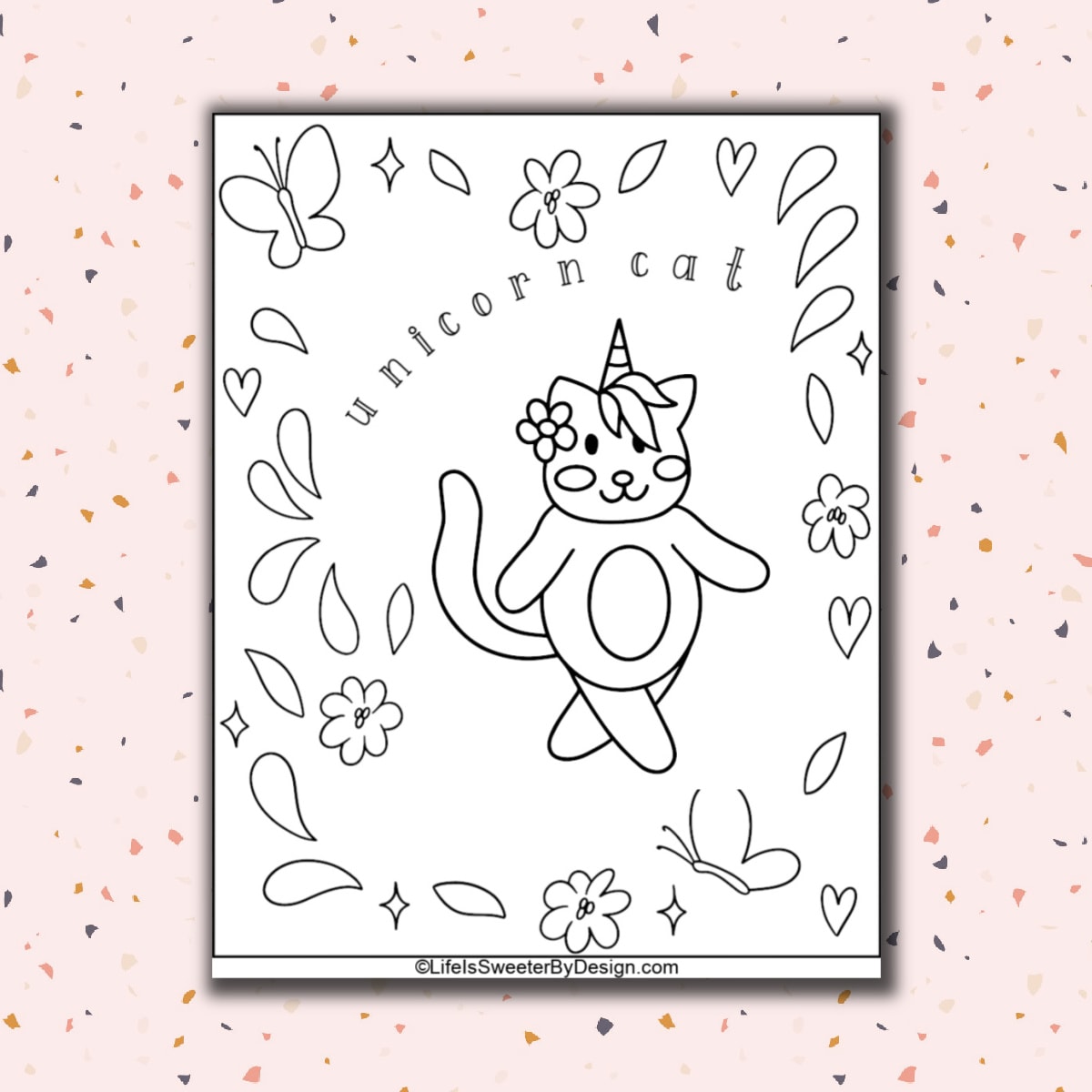 Unicorn cat coloring pages