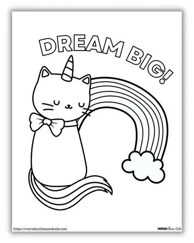 Unicorn cat coloring pages free printable pdf download