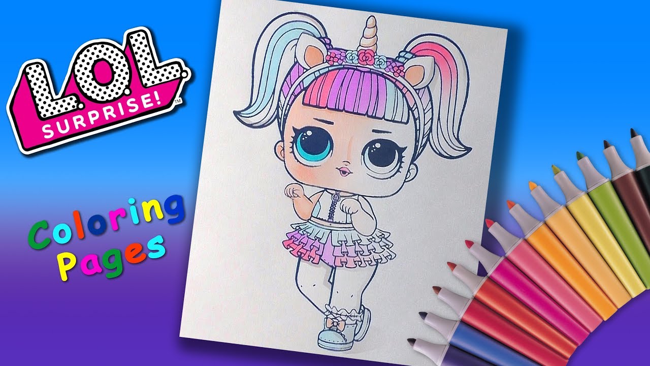 Unicorn doll coloring pages forkids lol doll coloring book