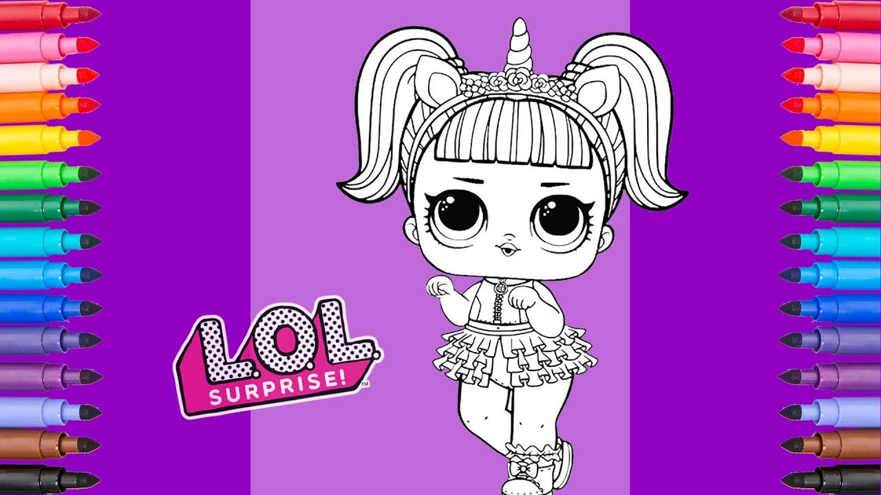 Coloring lol surprise doll unicorn coloring page coloring book