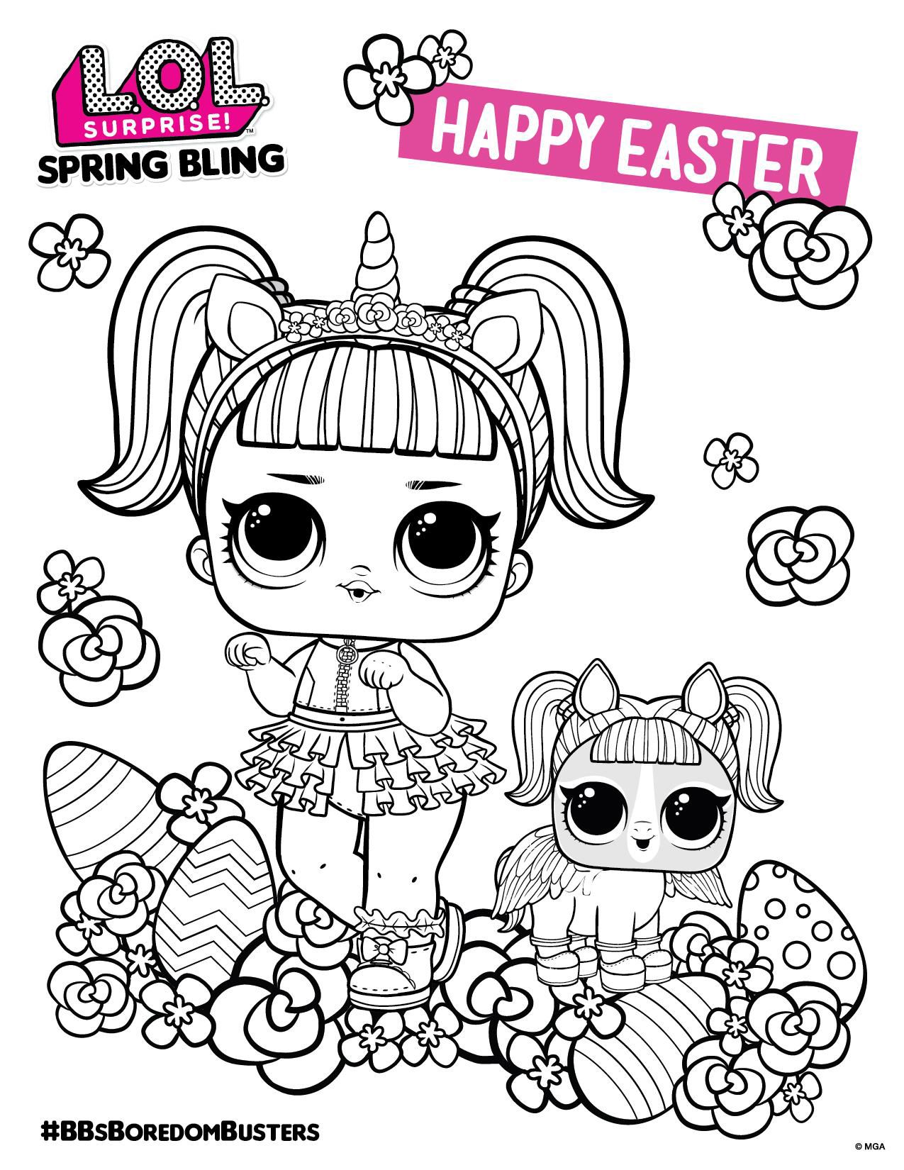 Lol surprise coloring sheet unicorn coloring pages easter coloring pages cute coloring pages