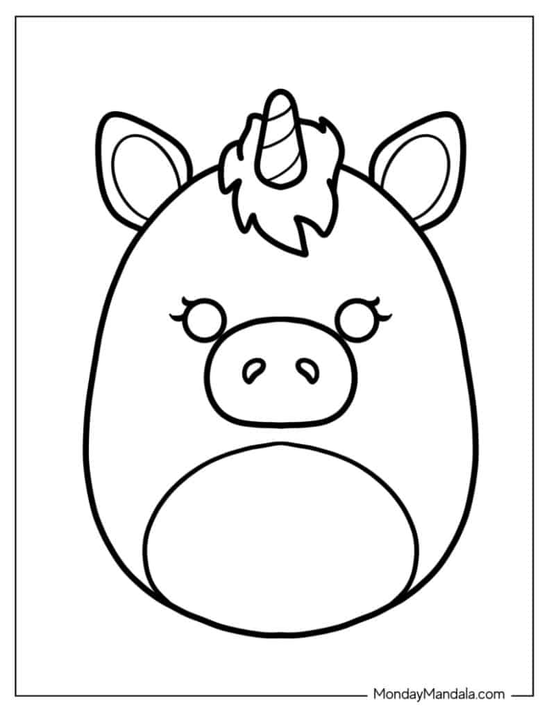 Squishmallow coloring pages free pdf printables