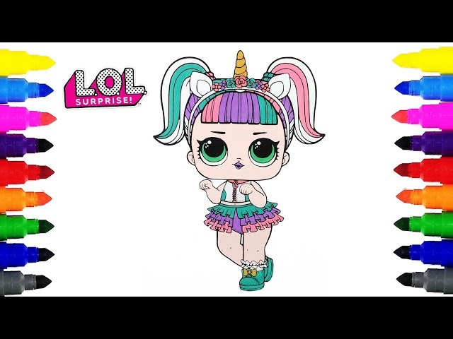 Lol surprise doll unicorn coloring pages for kids