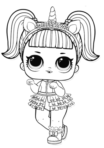 Lol surprise doll unicorn coloring page free printable coloring pages