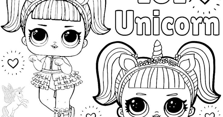 Magical lol unicorn coloring pages