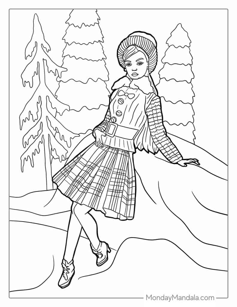 Barbie coloring pages free pdf printables