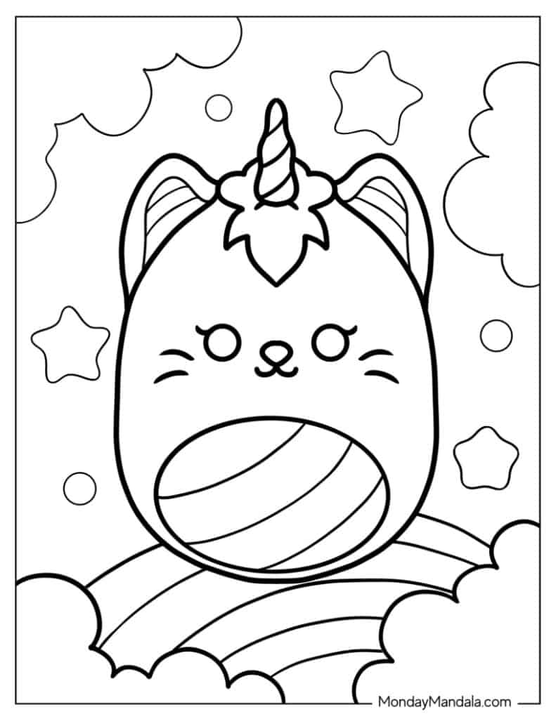 Squishmallow coloring pages free pdf printables