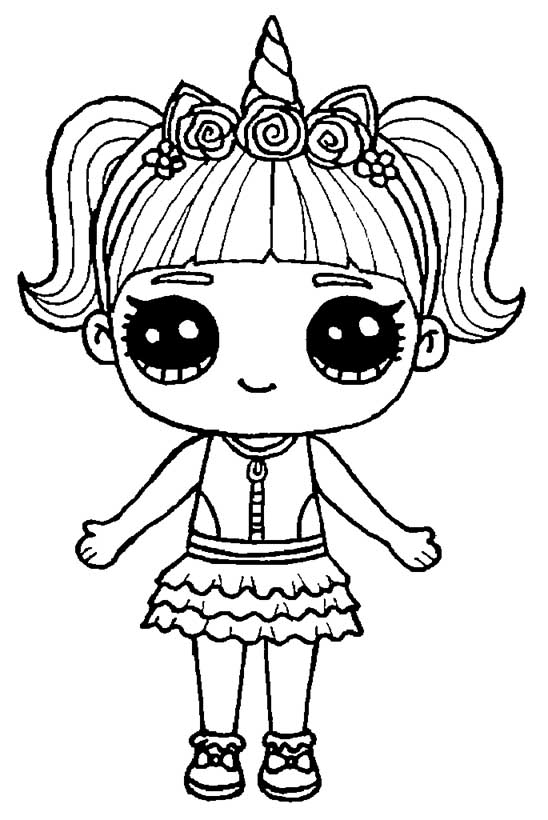 Unicorn lol surprise doll coloring page â having fun with children