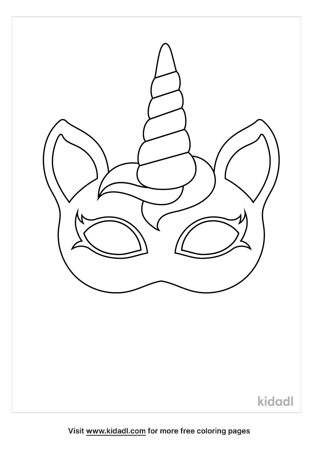 Free unicorn mask template coloring page coloring page printables