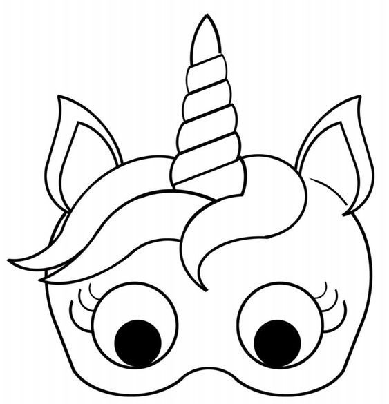 Printable unicorn mask plantilla de mãscara cara de unicornio unicornio colorear