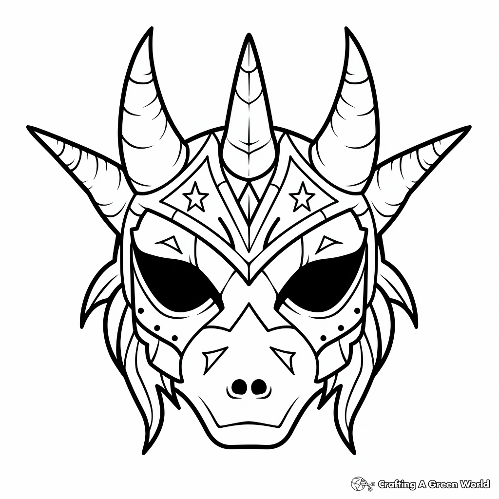 Unicorn mask coloring pages