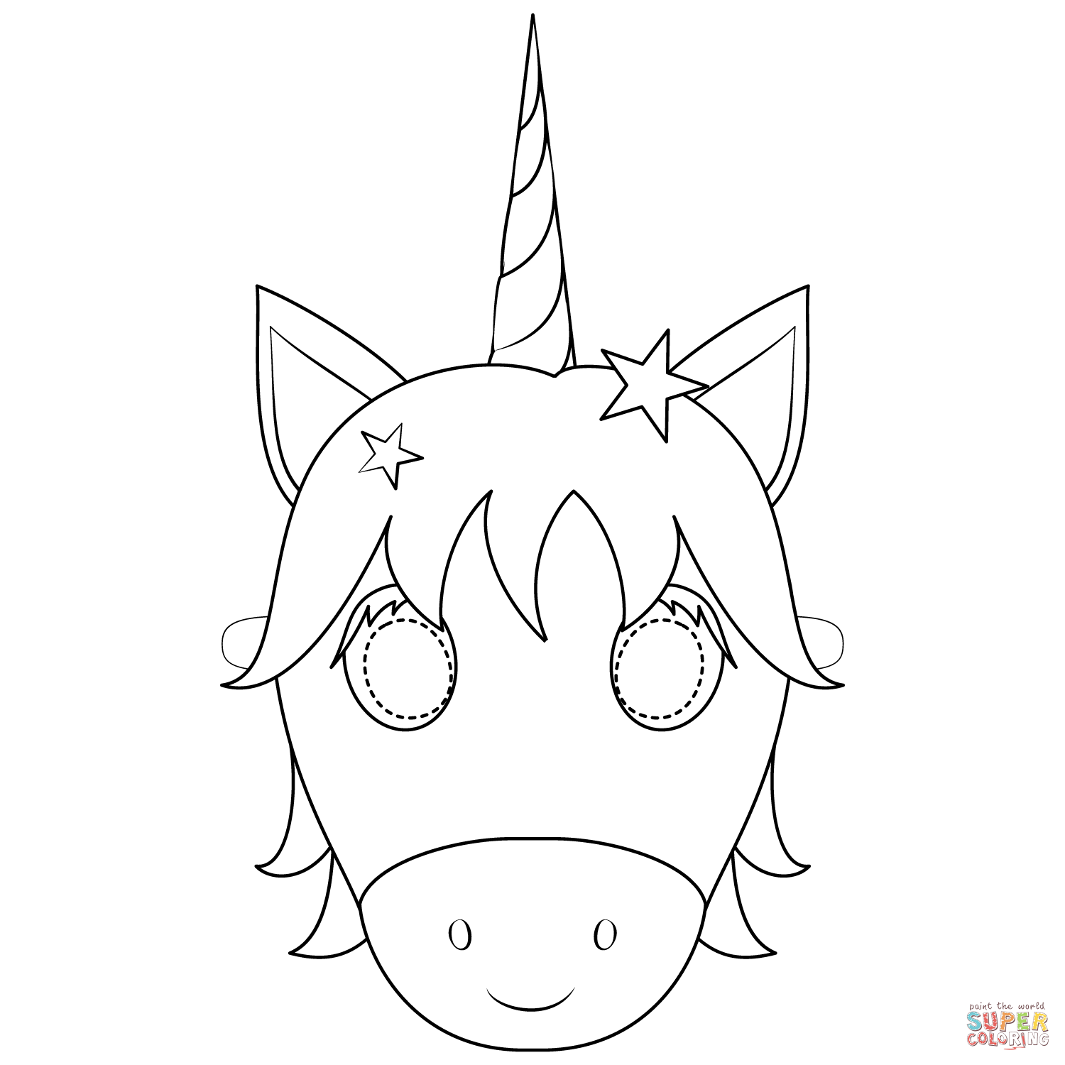 Unicorn mask coloring page free printable coloring pages