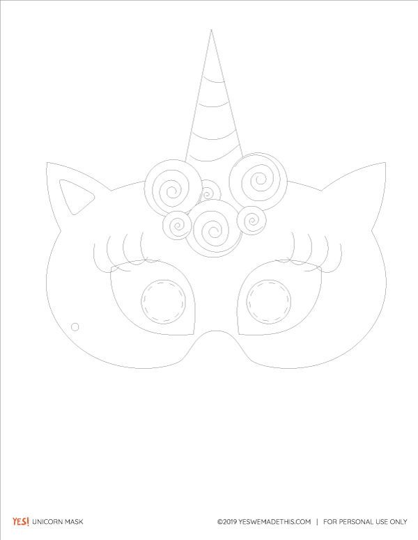 Diy kids halloween masks coloring template