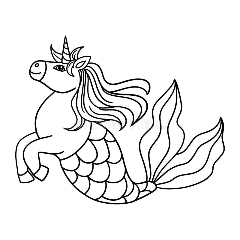 Mermaid unicorn coloring page stock illustrations â mermaid unicorn coloring page stock illustrations vectors clipart