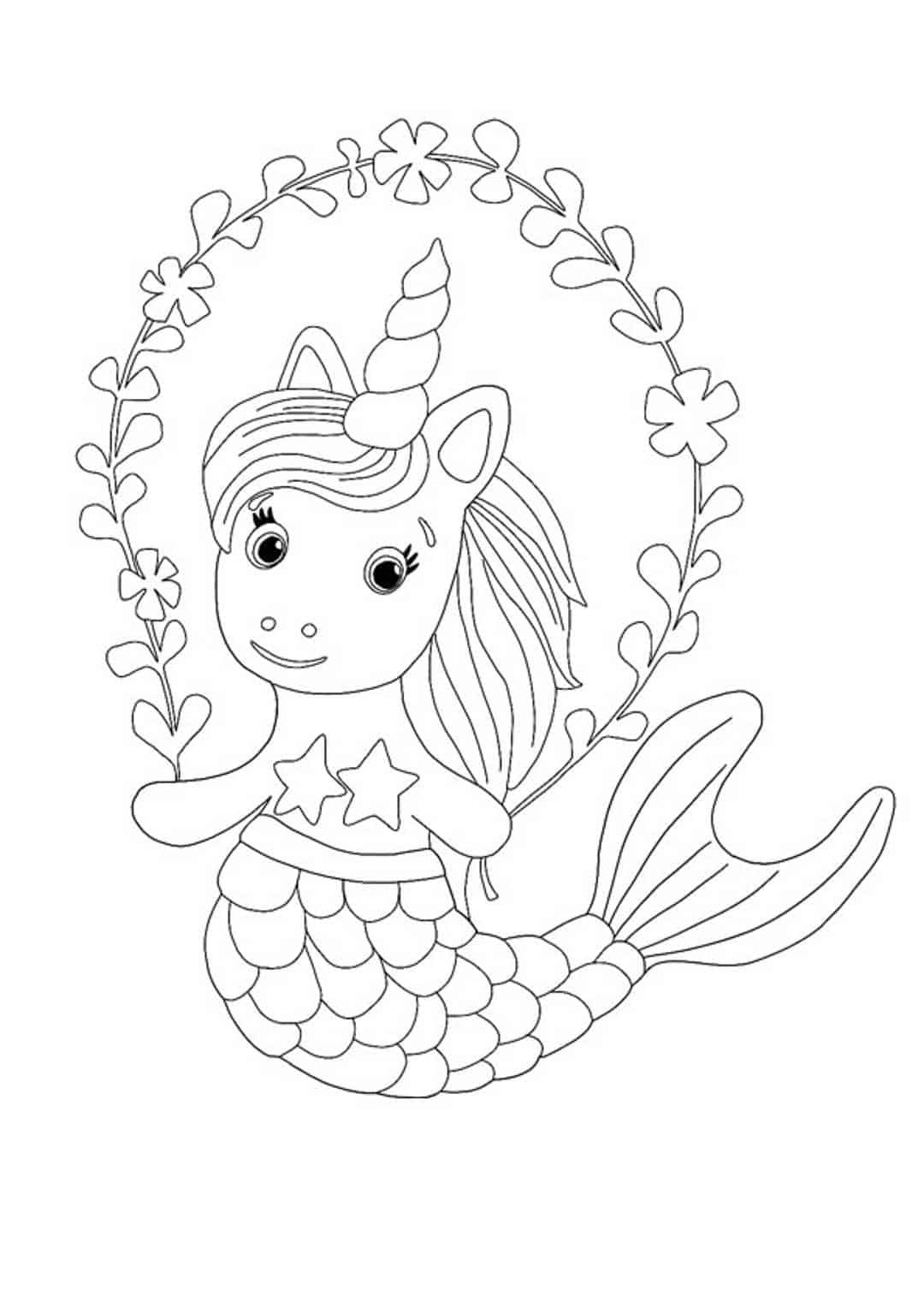 Unicorn mermaid coloring pages