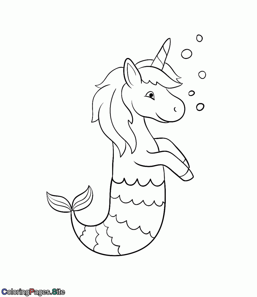 Mermaid unicorn coloring page