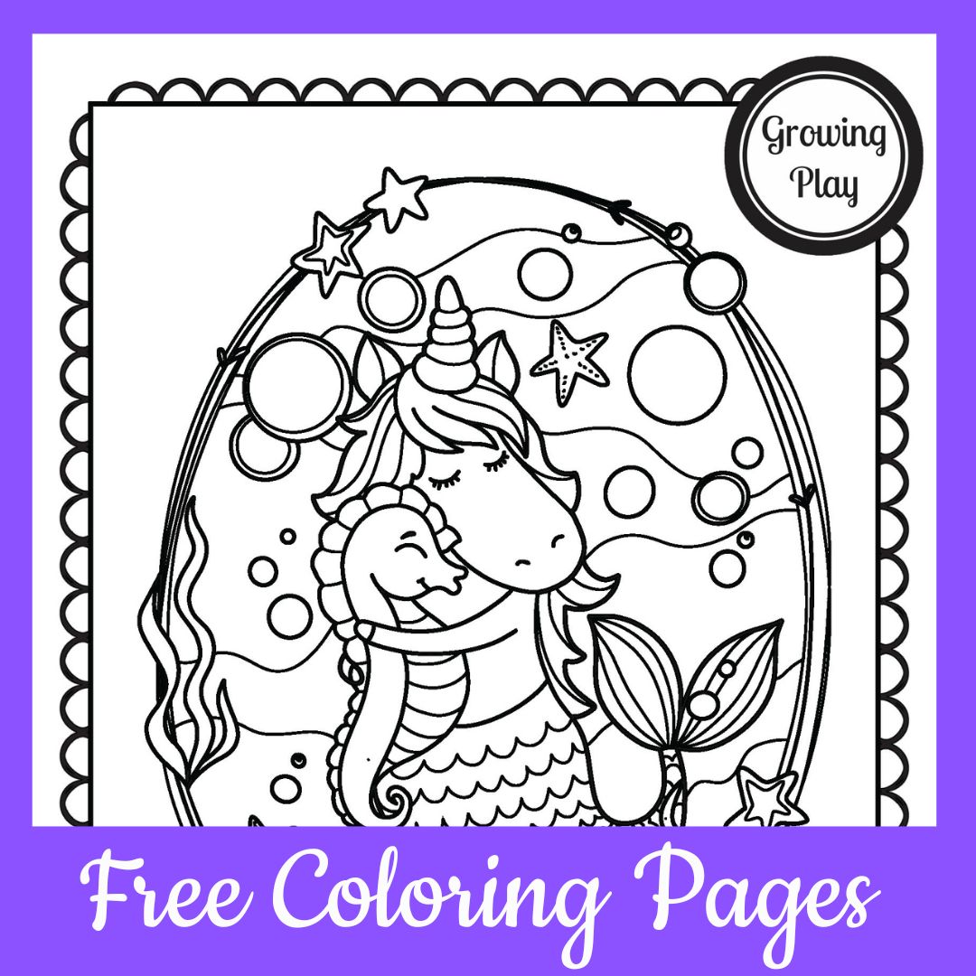 Unicorn mermaid coloring pages free