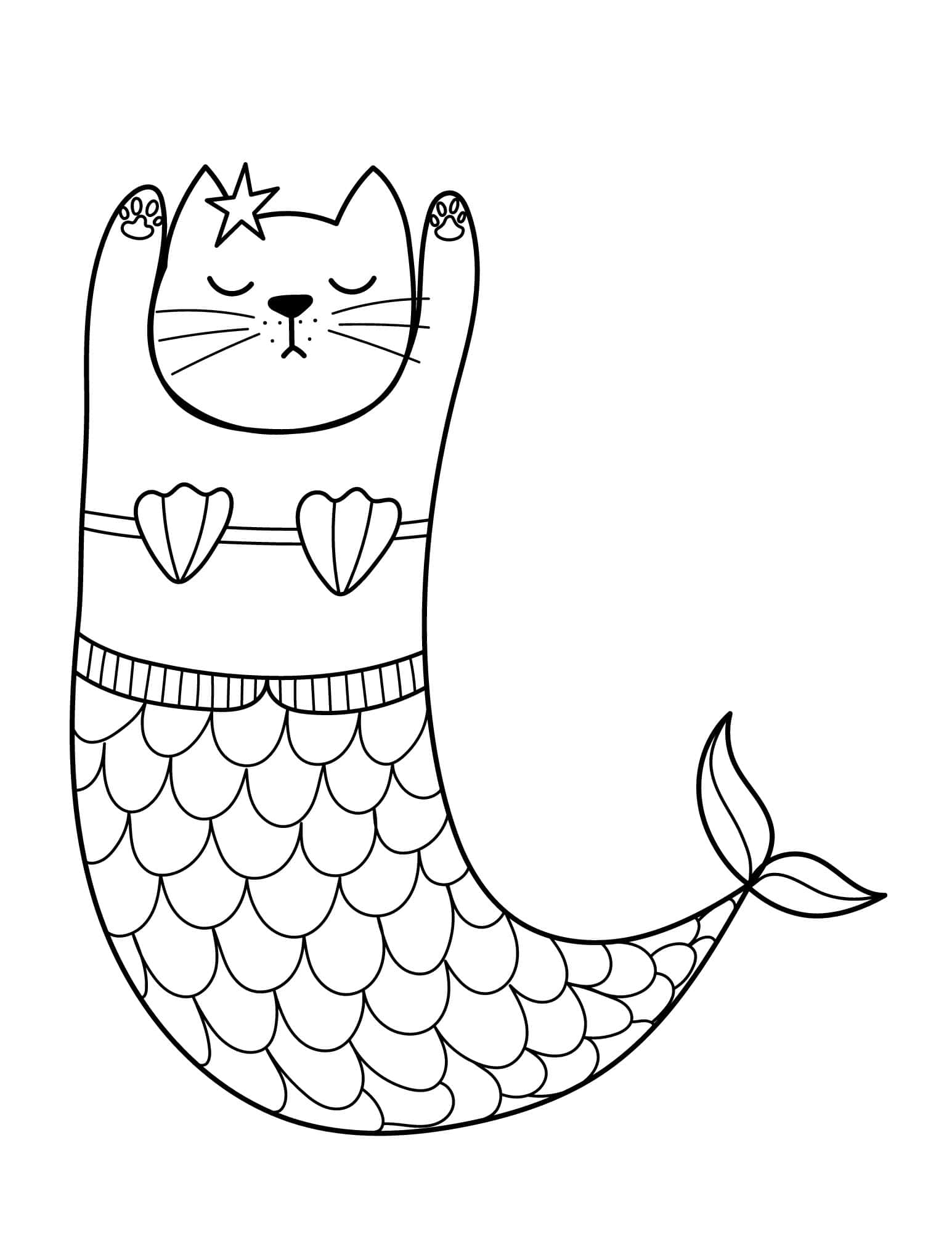 Mermaid coloring pages for kids and adults