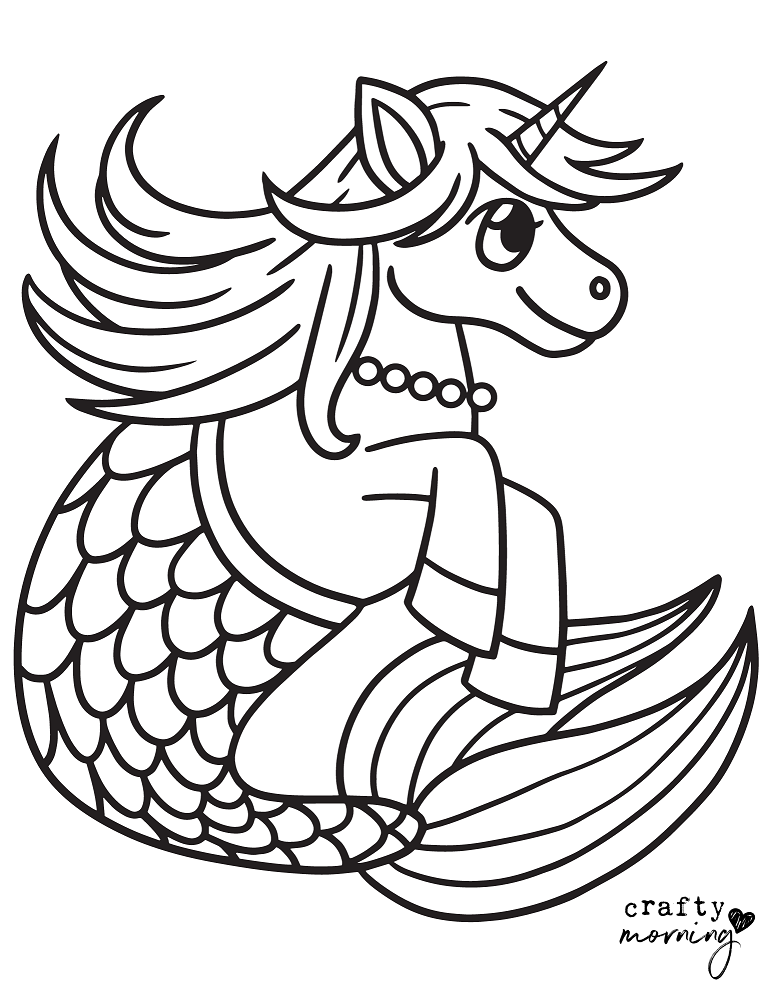 Unicorn mermaid coloring pages