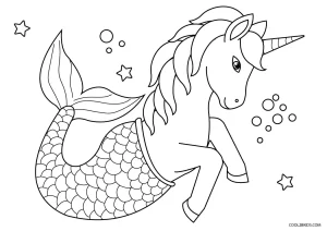 Free printable unicorn mermaid coloring pages for kids