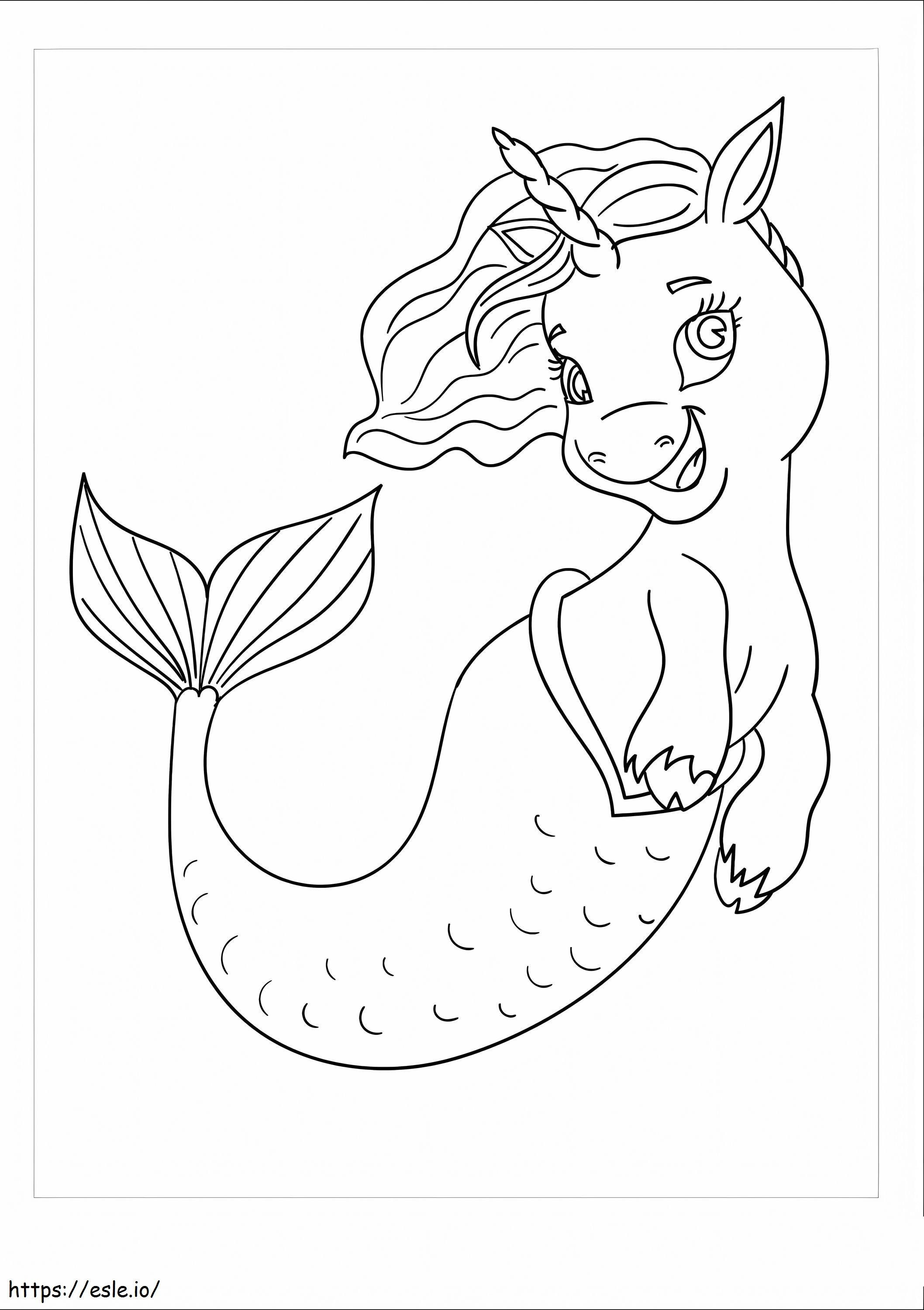 Unicorn mermaid fun coloring page