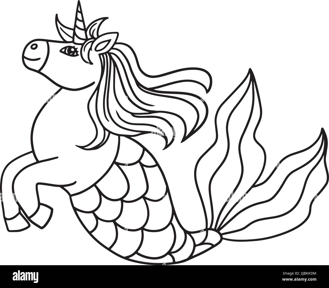 Pony mermaid coloring book stock vector images