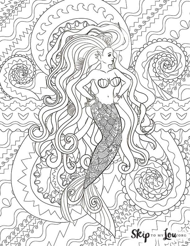 Mermaid coloring pages skip to my lou