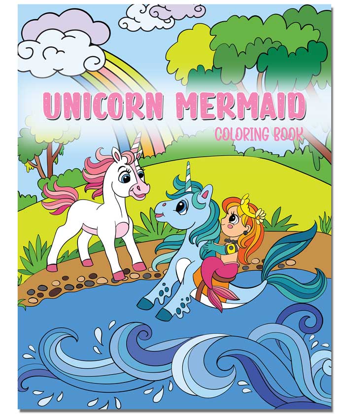 Unicorn mermaid coloring book for kids ages